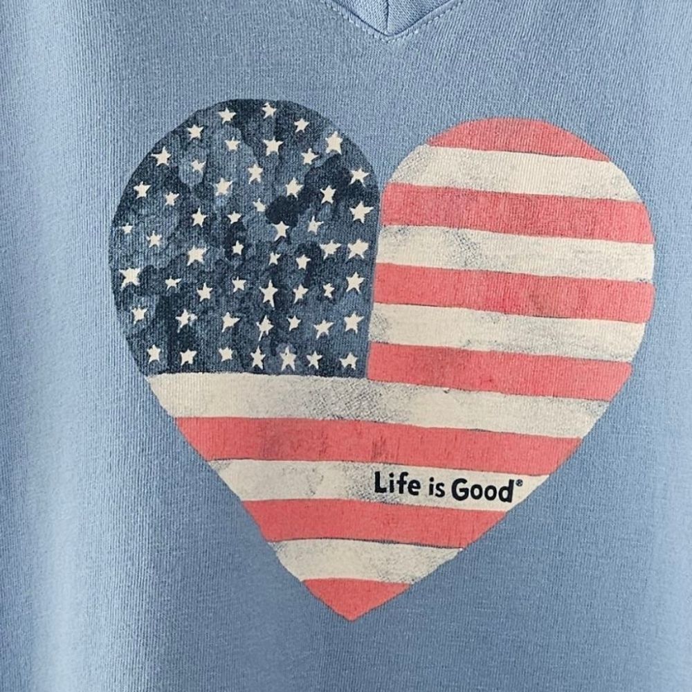 Life Is Good Americana Patriotic 4th Of July Womens Tee Shirt size large - Picture 3 of 6